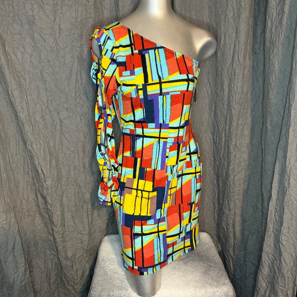 Abstract Print Mini Dress